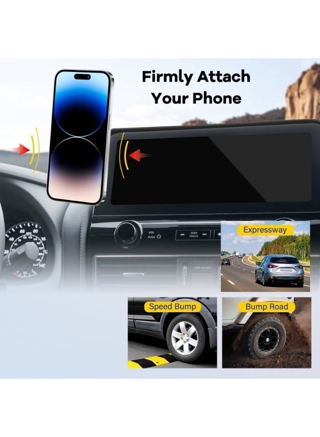 فيتوسي حامل هاتف للسيارة مخصص لتسلا موديل 3 و Y – قاعدة مغناطيسية للوحة القيادة متوافقة مع تقنية الشحن المغناطيسي ماج سيف، مزود بمشبك ثابت لشاشة 15.4 بوصة، دوران كامل 360°، تثبيت قوي وقفل بلمسة واحدة لسهولة الاستخدام - Image 5