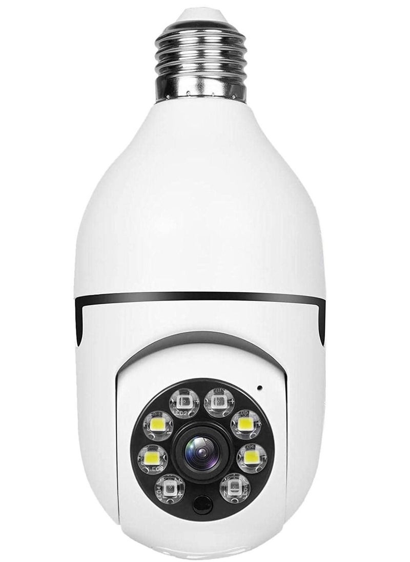 Generic - Bulb Camera 1080P, Night Vision IP Camera, PTZ Camera, 4X Digital Zoom Monitor, Home Security System, WiFi Camera Full Color - Image 1