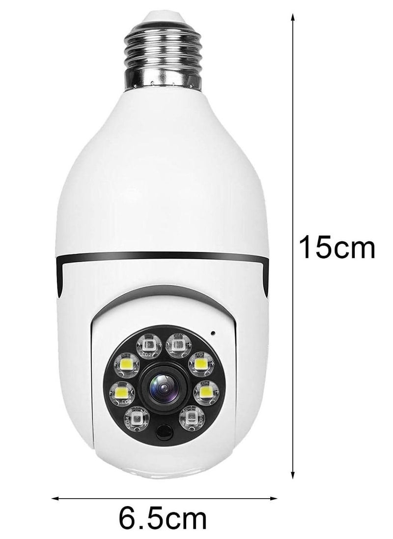Generic - Bulb Camera 1080P, Night Vision IP Camera, PTZ Camera, 4X Digital Zoom Monitor, Home Security System, WiFi Camera Full Color - Image 1