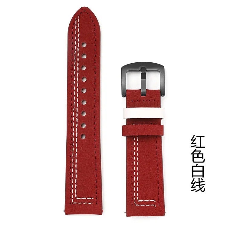 Bluejw 20mm 22mm Replacement Genuine Leather Watch Strap Belt for Huawei Samsung Garmin Watch Bracelet - Image 1