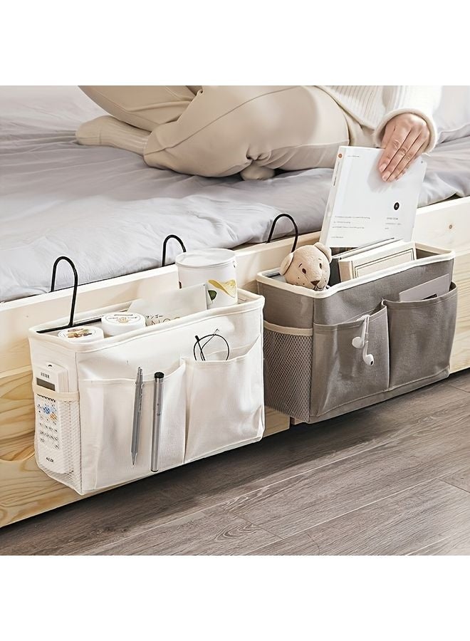 هومستر جدار القماش متعدد الوظائف تخزين منظم معلق مع جيوب متعددة -القماش المتين تحت السرير والمركبة على الحائط سلة جانب السرير الموفرة للغرفة، وغرفة النوم، ومكتب -تخزين ورقة الطالب والحياة الخالية من المصفاة، تصميم Minimalist في البناء المتين، منظم الملابس تخزين - Image 1