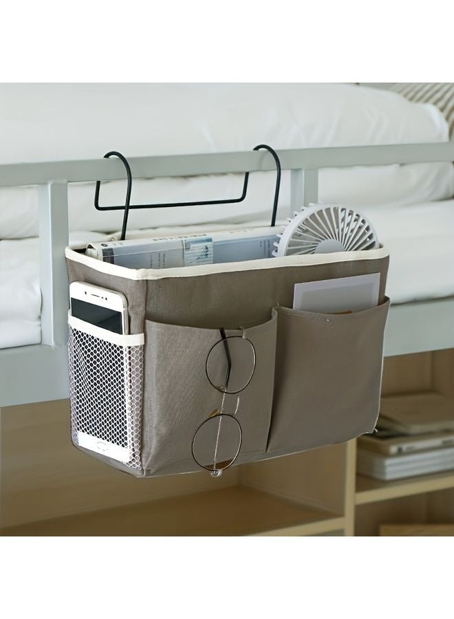 هومستر جدار القماش متعدد الوظائف تخزين منظم معلق مع جيوب متعددة -القماش المتين تحت السرير والمركبة على الحائط سلة جانب السرير الموفرة للغرفة، وغرفة النوم، ومكتب -تخزين ورقة الطالب والحياة الخالية من المصفاة، تصميم Minimalist في البناء المتين، منظم الملابس تخزين - Image 3