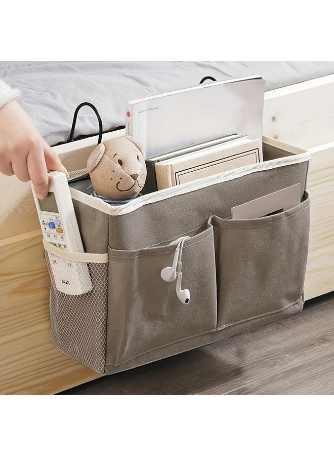 هومستر جدار القماش متعدد الوظائف تخزين منظم معلق مع جيوب متعددة -القماش المتين تحت السرير والمركبة على الحائط سلة جانب السرير الموفرة للغرفة، وغرفة النوم، ومكتب -تخزين ورقة الطالب والحياة الخالية من المصفاة، تصميم Minimalist في البناء المتين، منظم الملابس تخزين - Image 2