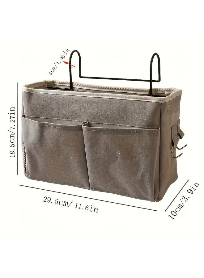 هومستر جدار القماش متعدد الوظائف تخزين منظم معلق مع جيوب متعددة -القماش المتين تحت السرير والمركبة على الحائط سلة جانب السرير الموفرة للغرفة، وغرفة النوم، ومكتب -تخزين ورقة الطالب والحياة الخالية من المصفاة، تصميم Minimalist في البناء المتين، منظم الملابس تخزين - Image 5