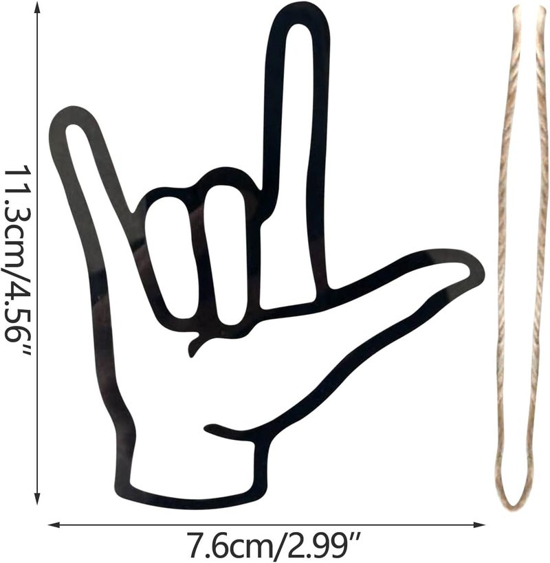 كلاراكو قلادة على شكل لفتة يد لعام 2023، زينة معلقة على شكل لفتة "أحبك" مخصصة، قلادة معدنية للتعبير عن الحب، زينة شجرة، ديكور سيارة، هدايا للأصدقاء المقربين - Image 5