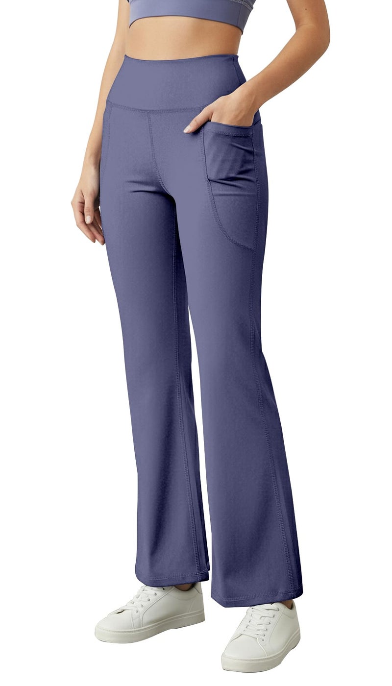 Mehrang High Waist Wide Leg with Side Pockets || Stretchable Tights || Sports Fitness Activewear Yoga Pants for Women (in, Alpha, M, Regular, Lavender) - Image 1