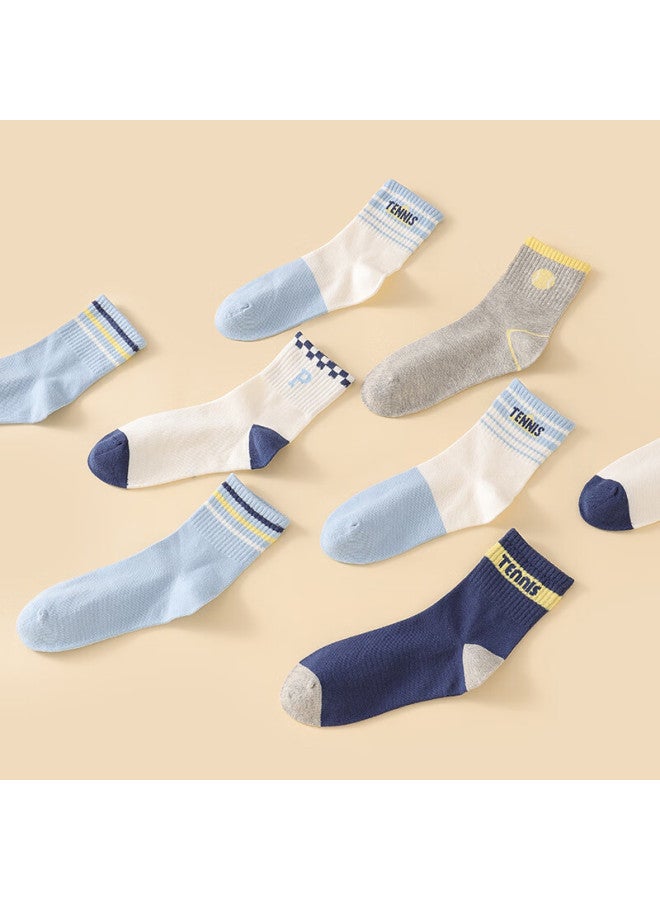 Red Bean Children's Socks Boys And Girls Four Seasons Breathable Mid-tube Cotton Socks Big Kids Student Sports Casual Socks W5017 20-22 - Image 4