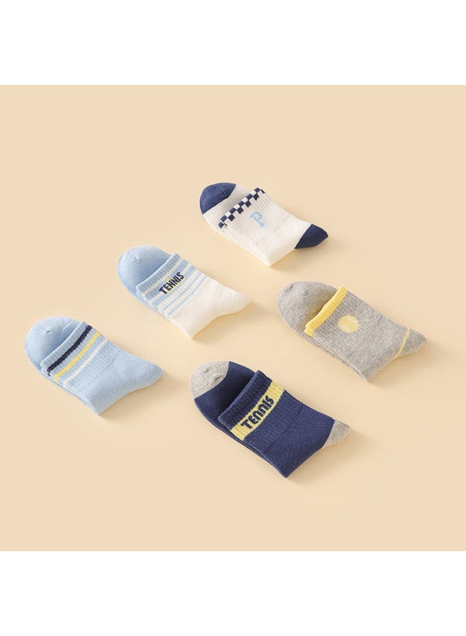 Red Bean Children's Socks Boys And Girls Four Seasons Breathable Mid-tube Cotton Socks Big Kids Student Sports Casual Socks W5017 20-22 - Image 3