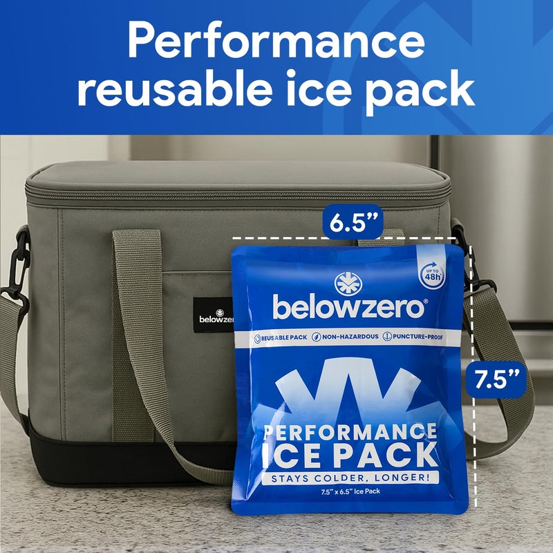 Below Zero Prefilled Reusable Ice Packs for Coolers | Long Lasting Freezer Ice Blocks for Camping, Lunch Bags & More | 48 Hour Cooler Ice Pack Technology | Small 7.5â€x6.5â€ (5-Pack) - Image 2