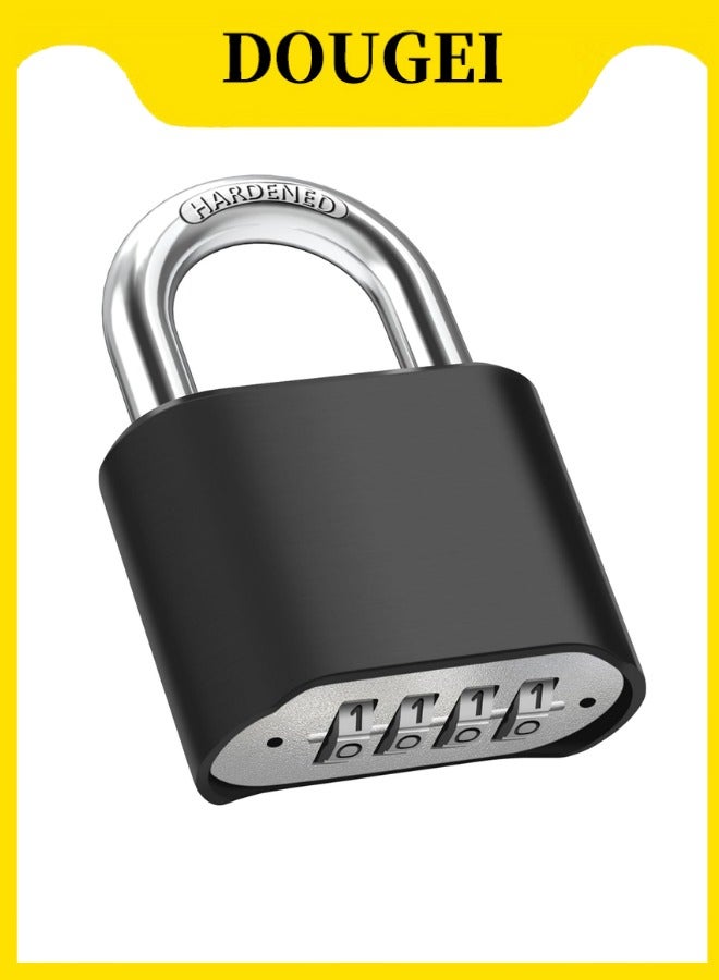 DOUGEI 4 Digit Heavy Duty Combination Lock,Outdoor Combination Padlock,  Weatherproof Resettable Combination Padlock, High Security for Sheds Fence, Locker, Home, School, Garage, Garden, Gate Hasps - Image 1