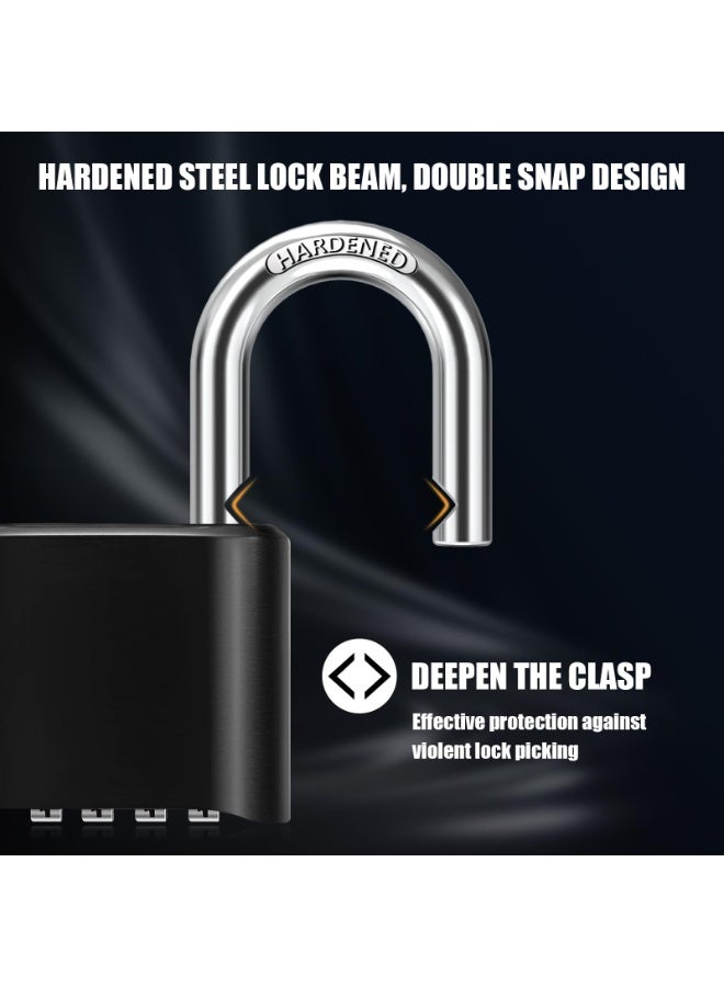 DOUGEI 4 Digit Heavy Duty Combination Lock,Outdoor Combination Padlock,  Weatherproof Resettable Combination Padlock, High Security for Sheds Fence, Locker, Home, School, Garage, Garden, Gate Hasps - Image 5