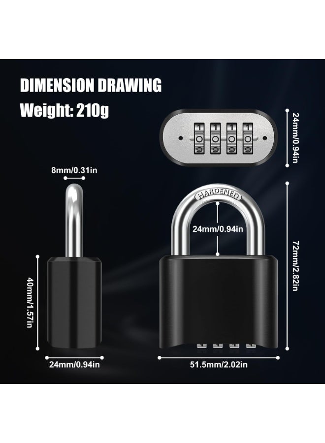 DOUGEI 4 Digit Heavy Duty Combination Lock,Outdoor Combination Padlock,  Weatherproof Resettable Combination Padlock, High Security for Sheds Fence, Locker, Home, School, Garage, Garden, Gate Hasps - Image 2