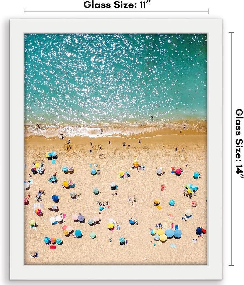 Americanflat 11x14 Picture Frame with Shatter-Resistant Glass - Gallery Style Frame with Engineered Wood - Signature Collection - Photo Frame for Wall Display - White - Image 2