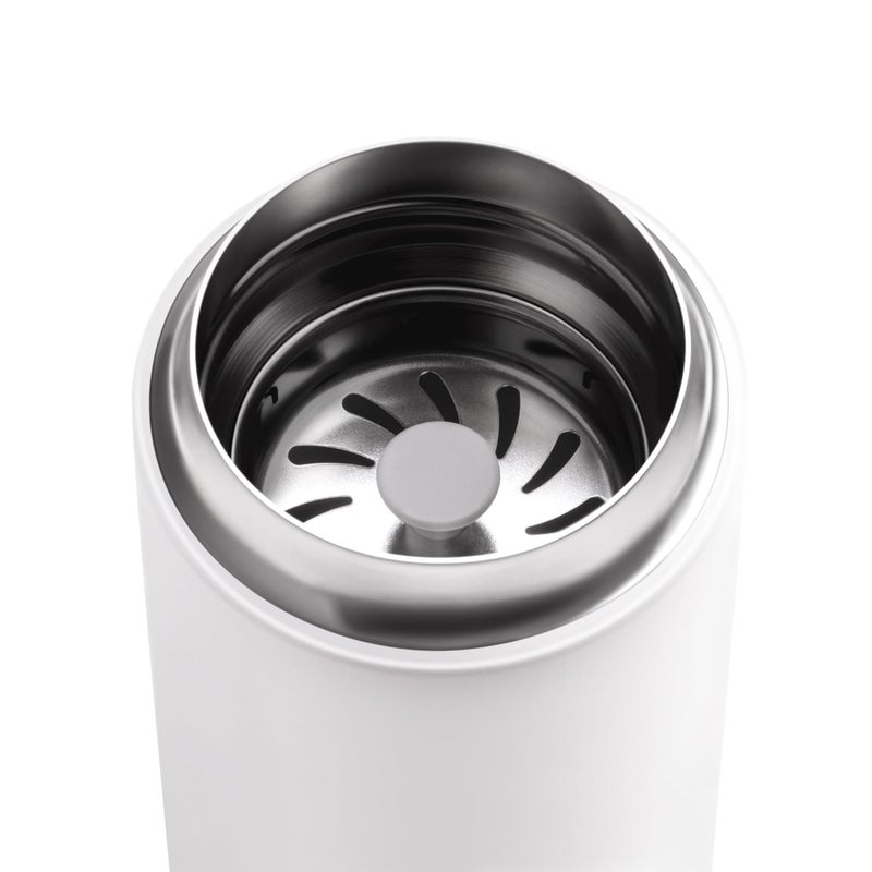 Fellow Carter Move Travel Mug - Vacuum-Insulated Stainless Steel Coffee and Tea Tumbler with Ceramic Interior and Splash Guard, Matte White, 16 oz Cup - Image 2