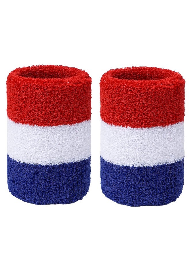 Yolev Striped Wrist Sweatbands Moisture Wicking Sweat Absorbing Cotton Sweat Band For Men And Women Athletic Cotton Terry Cloth Wristbands  - Image 2