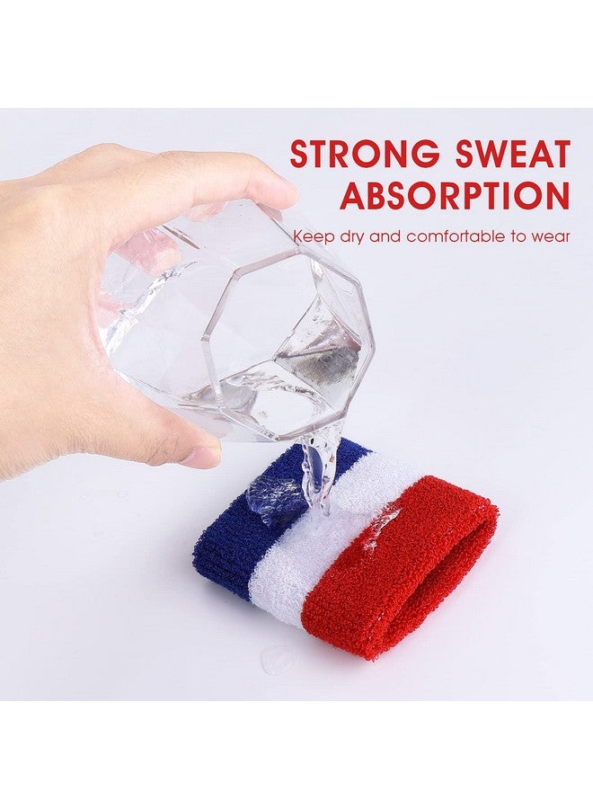 Yolev Striped Wrist Sweatbands Moisture Wicking Sweat Absorbing Cotton Sweat Band For Men And Women Athletic Cotton Terry Cloth Wristbands  - Image 5