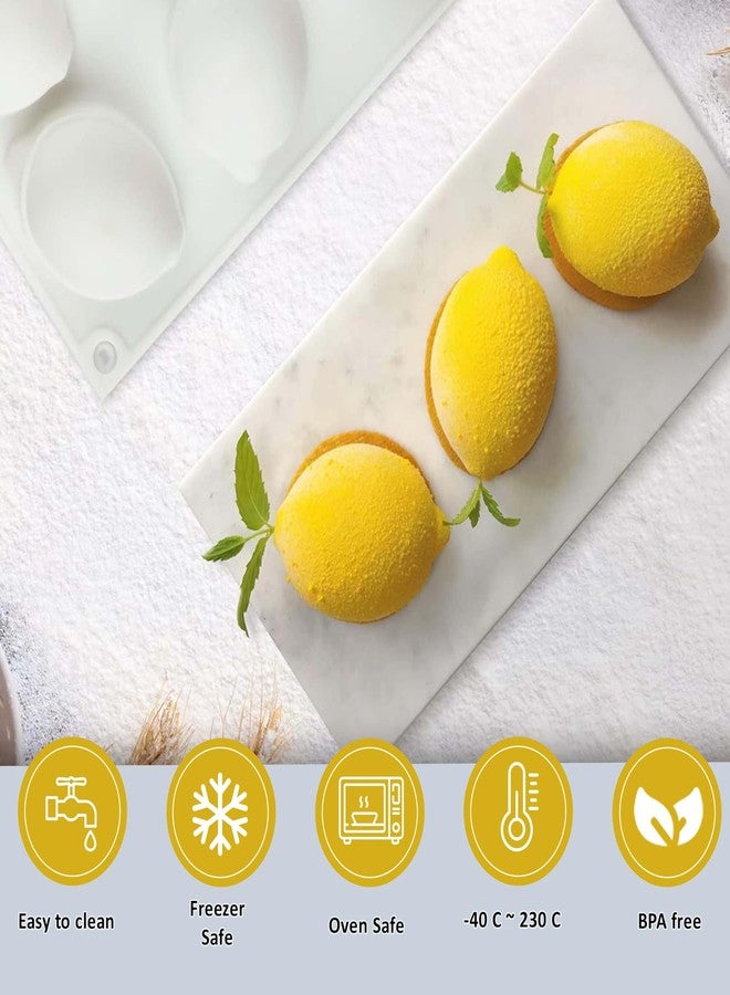 Moldberry Lemon Silicone Mold – 6-Cavity 3D Fruit Shaped Cake Chocolate Jelly Fondant & Ice Cream Molds for DIY Baking Pastry Desserts Pudding Candle Making Non-Stick Multi Use Homemade Treats - Image 3