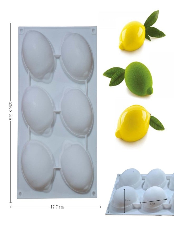 Moldberry Lemon Silicone Mold – 6-Cavity 3D Fruit Shaped Cake Chocolate Jelly Fondant & Ice Cream Molds for DIY Baking Pastry Desserts Pudding Candle Making Non-Stick Multi Use Homemade Treats - Image 2