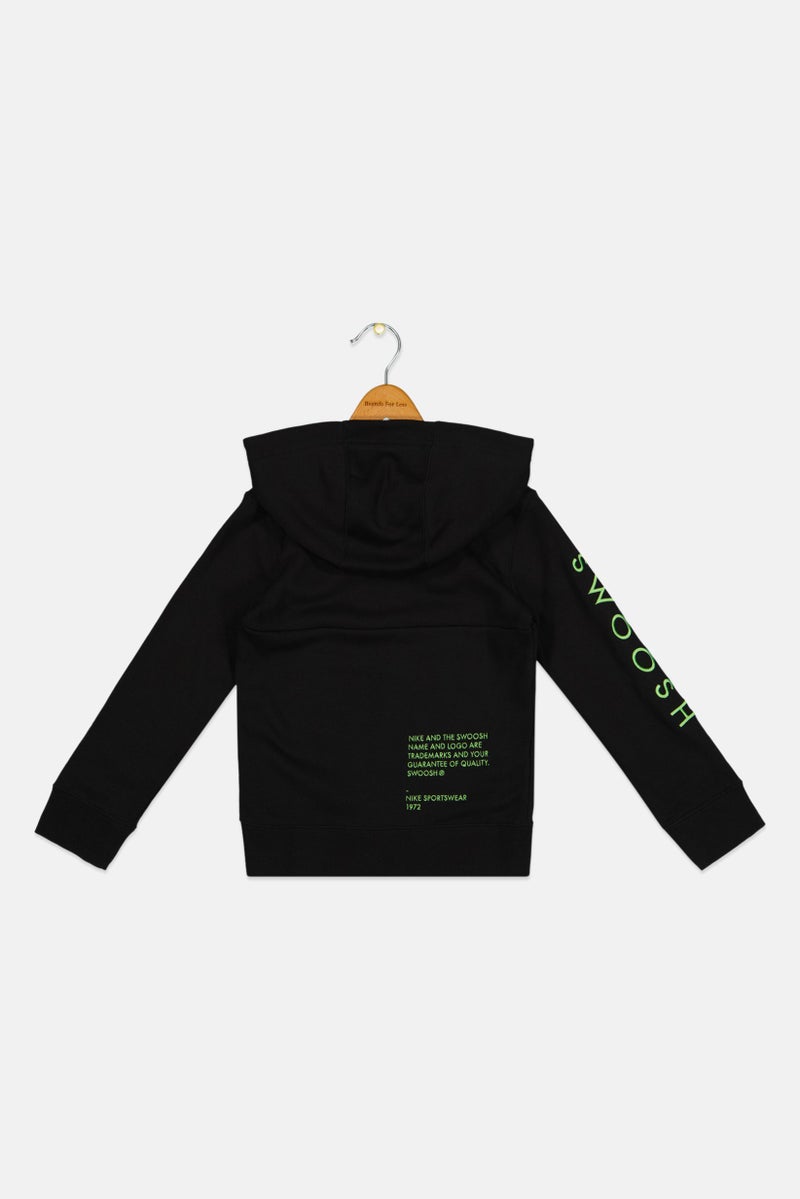 Nike Kids Boy Standard Fit Long Sleeve Outdoor Hoodie, Black - Image 2