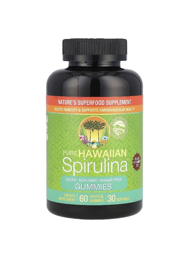 Nutrex Hawaii, Pure Hawaiian Spirulina Plus Vitamin D3 Gummies, 60 Tropical Gummies - Image 1