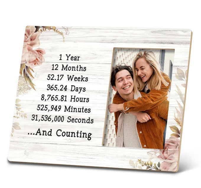 1 Year Anniversary Picture FrameFirst Anniversary Wedding Gifts for Couple1 Year Anniversary for Her1st Anniversary 10x8 inch Wooden Tabletop Photo Frame