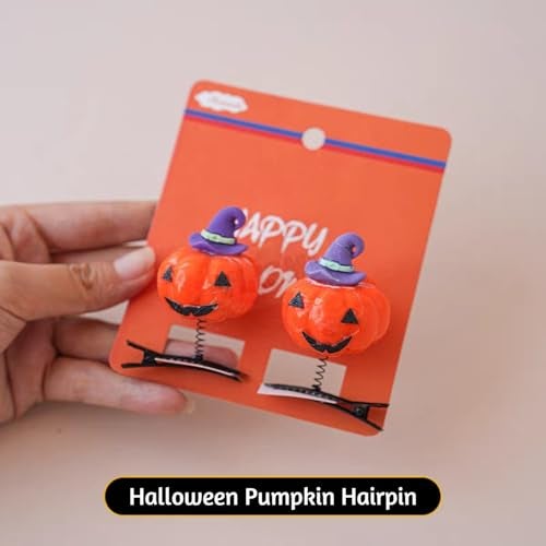 TLISMI Halloween Hair Clips for Girls & Women – Cute Pumpkin Hair Accessories | Party Costume Hairpins for Kids & Adults | Festive Dress Up, Cosplay & Trick or Treat Headwear for Theme Events - Image 2