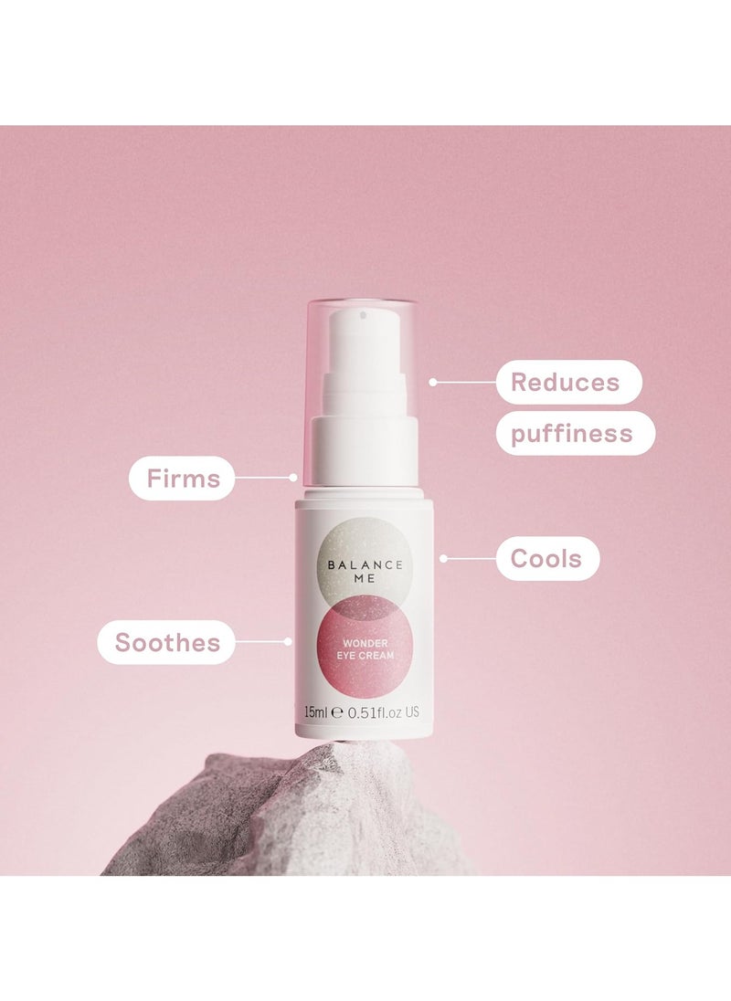 Balance Me - Wonder Eye Cream Vegan Anti Ageing Cream Eye Gel Hyaluronic Acid Hydrates and Reduces Dark Circles and Puffiness For All Skin Types Made In UK 15ml - Image 1