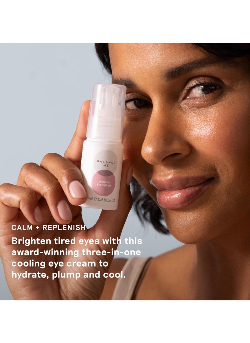 Balance Me - Wonder Eye Cream Vegan Anti Ageing Cream Eye Gel Hyaluronic Acid Hydrates and Reduces Dark Circles and Puffiness For All Skin Types Made In UK 15ml - Image 1