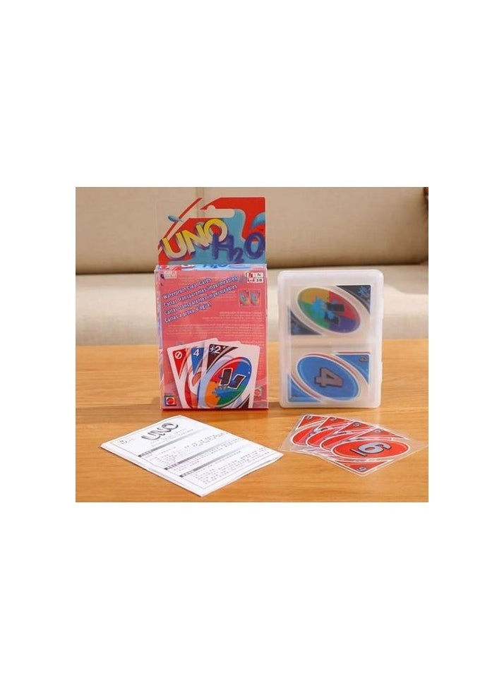 Uno Playing Clear Card Game Water proof Beach With Case