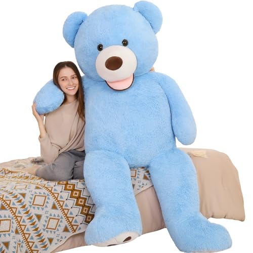 MorisMos Giant Teddy Bear Plush 5ft Life Size Huge Blue Teddy Bears for Boyfriend 5 Foot Large Big Stuffed Animal Gifts for Lover on Valentines Anniversary Birthday - Image 5