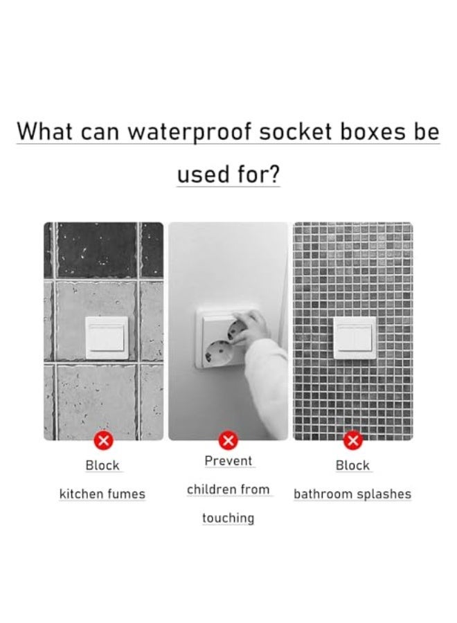 Mr. Penda Waterproof Socket Cover, 2 Pack Wall Switch Cover, Self-Adhesive Electrical Outlet Protector, Splashproof and Dustproof Plug Guard, Baby Safety Light Switch Guard for Bathroom, Kitchen and Home Security (White) - Image 5
