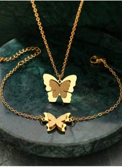 Jewelry For Life Trendy Stainless Steel Gold Plated Jewellery Set For Women  - Image 4