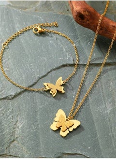 Jewelry For Life Trendy Stainless Steel Gold Plated Jewellery Set For Women  - Image 5