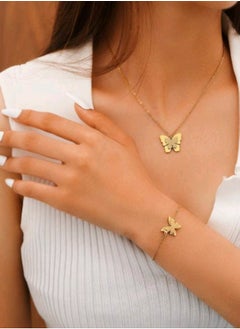 Jewelry For Life Trendy Stainless Steel Gold Plated Jewellery Set For Women  - Image 1