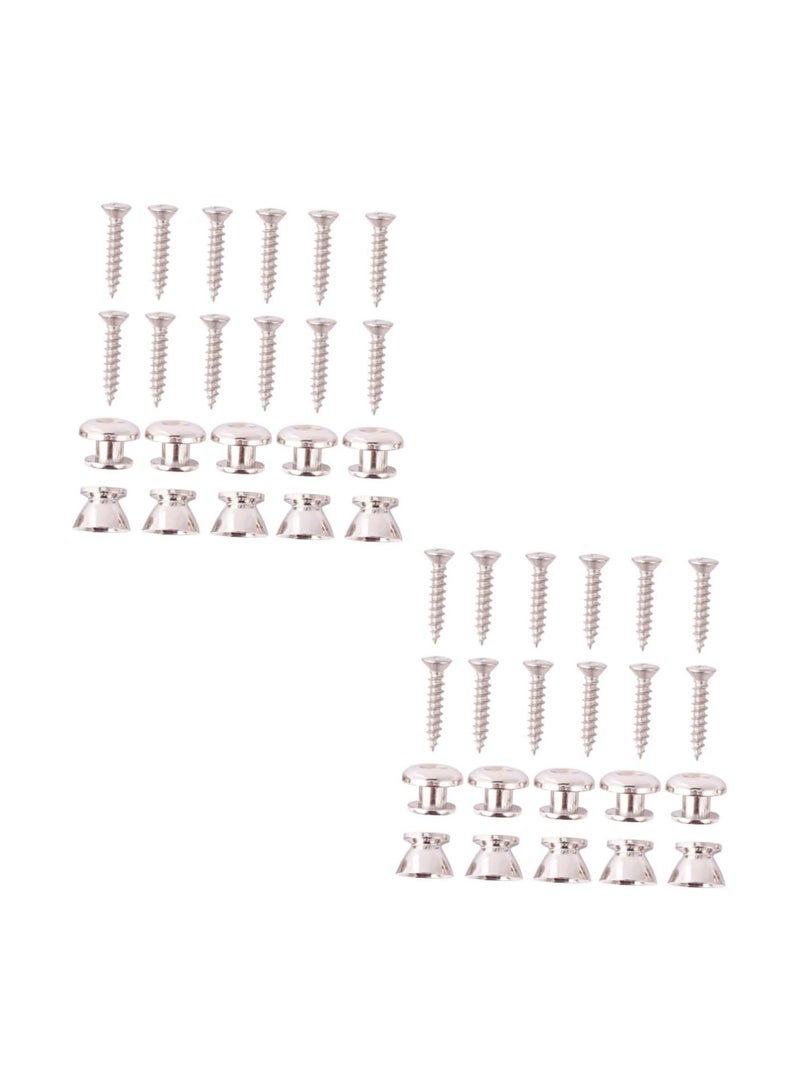 GGOOT 60 pcs guitar screws Anti-slip Bass Belt Locks Guitar Locking electric guitar strap Guitar Strap Nail guitar strap locks Metal Guitar Lock Classical Bass Belt Nails Ukulele button  - Image 1