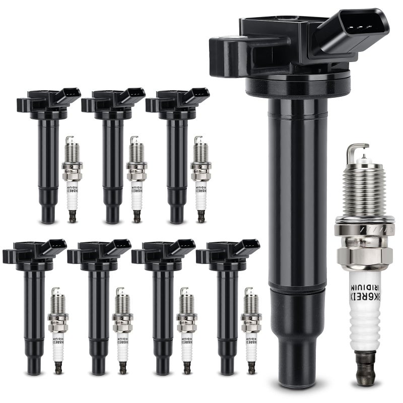 UF230 Ignition Coil 4504 Double Iridium Spark Plug for Toyota Tundra Sequoia LandCruiser 4RunnerLexus GS430 GX470 LS430 LX470 LX570 SC430 V8 ReplacesC1173 UF493 5C1196 9091902230 9091902259