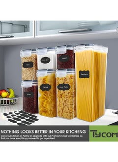 TYCOM Food Storage Containers Cereal & Dry Food Storage Containers Set of 7 with Easy Locking Lids for Kitchen Pantry Organization & Storage  - Image 5
