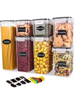 TYCOM Food Storage Containers Cereal & Dry Food Storage Containers Set of 7 with Easy Locking Lids for Kitchen Pantry Organization & Storage  - Image 1
