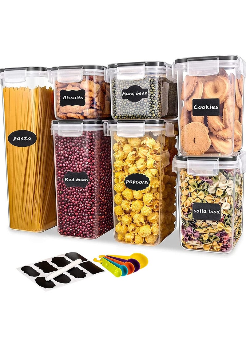 TYCOM Food Storage Containers Cereal & Dry Food Storage Containers Set of 7 with Easy Locking Lids for Kitchen Pantry Organization & Storage  - Image 1