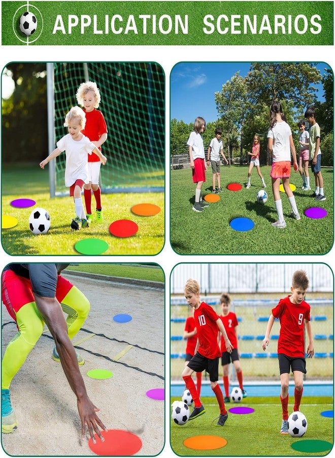PIKZH 30 Pcs Poly Spot Markers 9 inch Non-Slip Rubber Agility Training Markers Floor Dots Flat Field Cones for Football Basketball Soccer School Exercise Drills Gym Dance Practice 6 Colors - Image 5