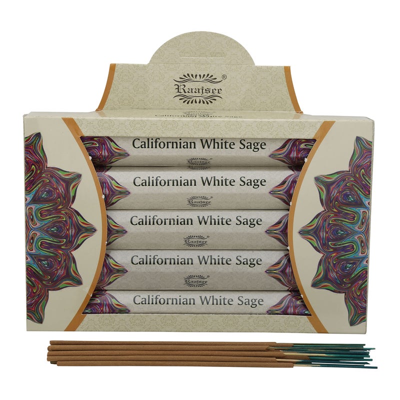 raajsee Raajsee Incense Sticks Multipack 15 Sticks x 5 Pack 100 Pure Organic Natural Assorted insense Stick  Hand Rolled Free from Chemicals Perfect for Church Aromatherapy SandalwoodWhite sage Rose 