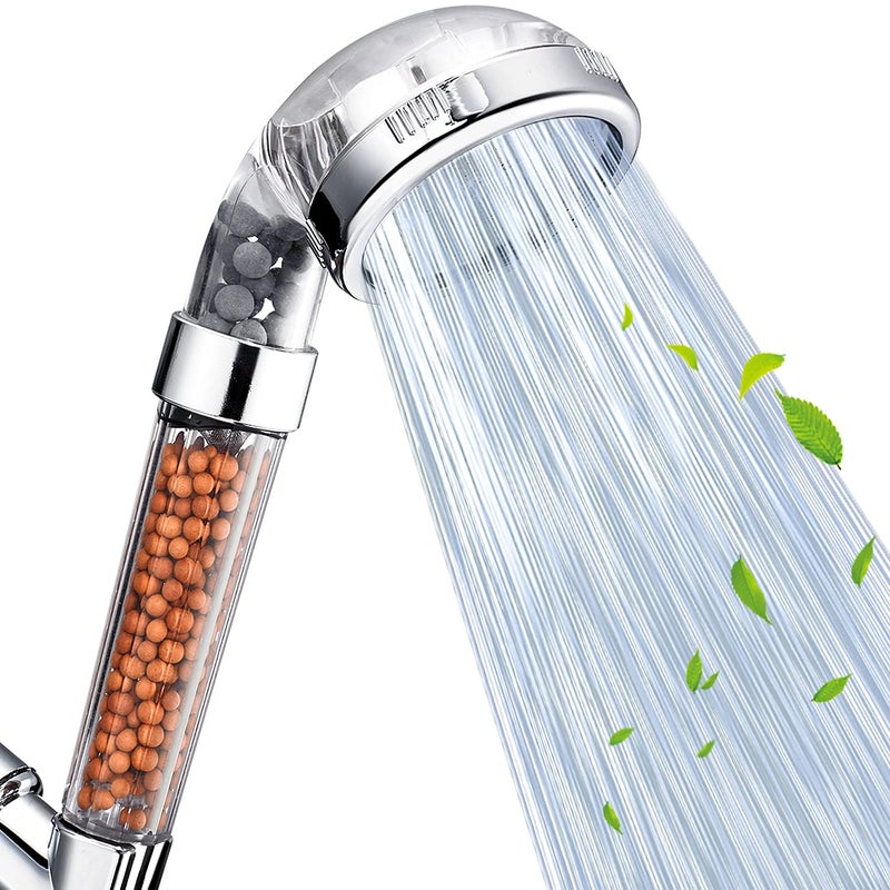 NOSAME Shower Head Filter Filtration High Pressure Water Saving 3 Mode Function Spray Handheld Showerheads for Dry Skin Hair