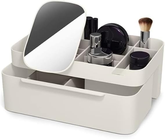 ZURITY Waterproof Beauty Makeup Travel Holder Display Make up Caddy Shelf Storage Box with Drawer Viva Compact Cosmetic Organiser with Drawer Makeup Organizer for Dresser & Bathroom. - Image 3