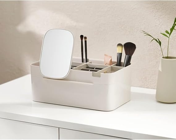 ZURITY Waterproof Beauty Makeup Travel Holder Display Make up Caddy Shelf Storage Box with Drawer Viva Compact Cosmetic Organiser with Drawer Makeup Organizer for Dresser & Bathroom. - Image 5