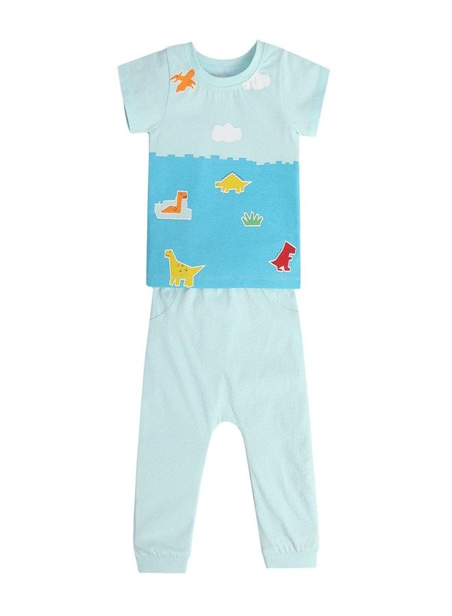 miniklub Cotton Half Sleeve Animal Printed Tee With Short Set - Image 1