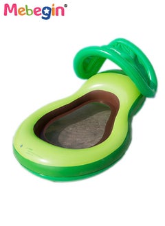 MEBEGIN Avocado Shape Swimming Float with Mesh Bottom and Sun Canopy, Unique Inflatable Pool Float for Adults and Kids, Sturdy Durable Pool Floating Bed, Fun Water Toys, Suitable for Summer Pools, Beaches, Parties and Water Sports, 120*80cm  - Image 2