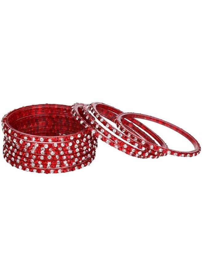 AFAST Red & Red Glass Bangles & Kadas - Combo of 2 Sets (12 & 8 Bangles), Pack Of 20, Perfect for Marriage, Anniversary & Functions - Image 3