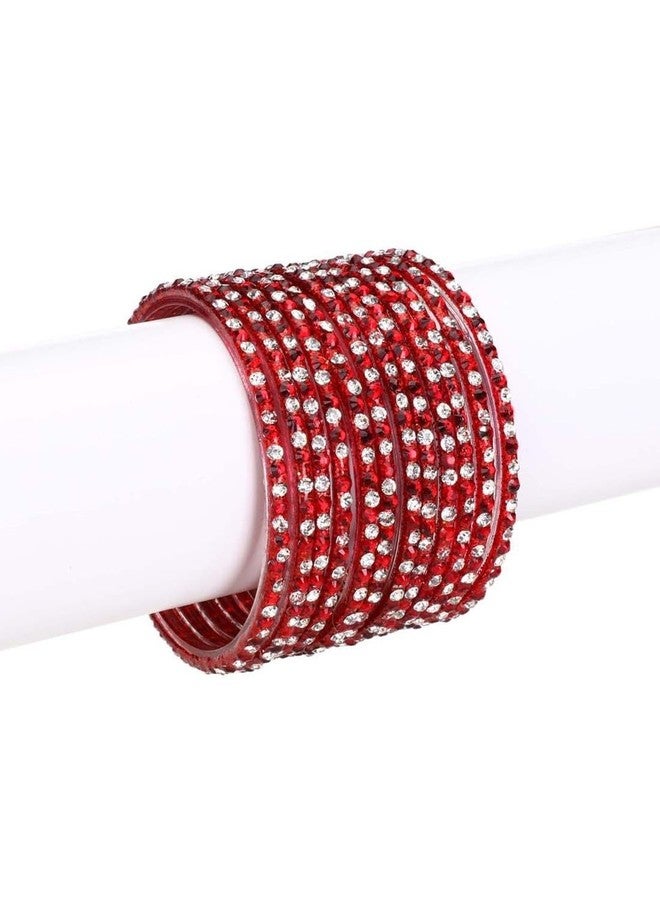 AFAST Red & Red Glass Bangles & Kadas - Combo of 2 Sets (12 & 8 Bangles), Pack Of 20, Perfect for Marriage, Anniversary & Functions - Image 2