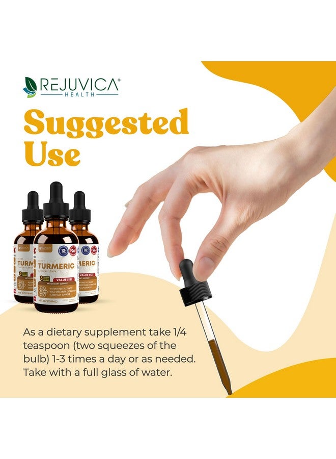 Rejuvica Health Active Turmeric - Advanced Liquid Supplement - Curcuma Longa Extract - Turmeric Roots Only - Naturally Occurring Curcumin  - Image 4