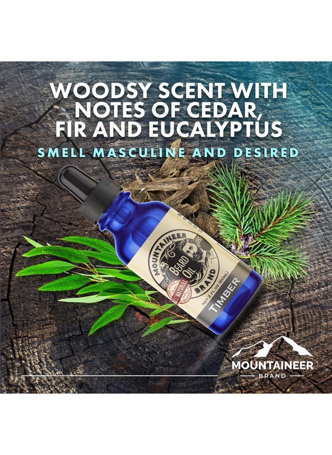 mountaineer brand - Beard Oil Wv Timber Scent 100% Natural Conditioner And Softener For Men Hydrates And Moisturizes For Beard Growth Treats Dry Itchy Beards 2Oz 2 Pack - Image 1